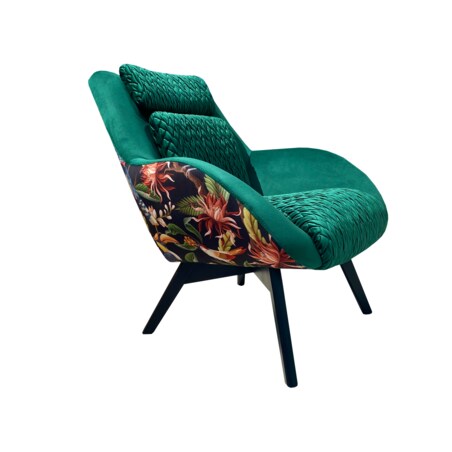 Fotel pikowany P01 ptaki egzotyczne