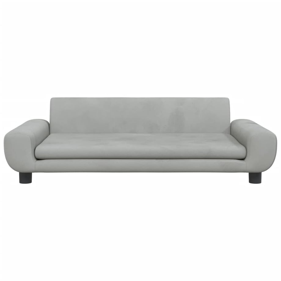 vidaXL Sofa dla dzieci, jasnoszara, 100x54x33 cm, aksamit