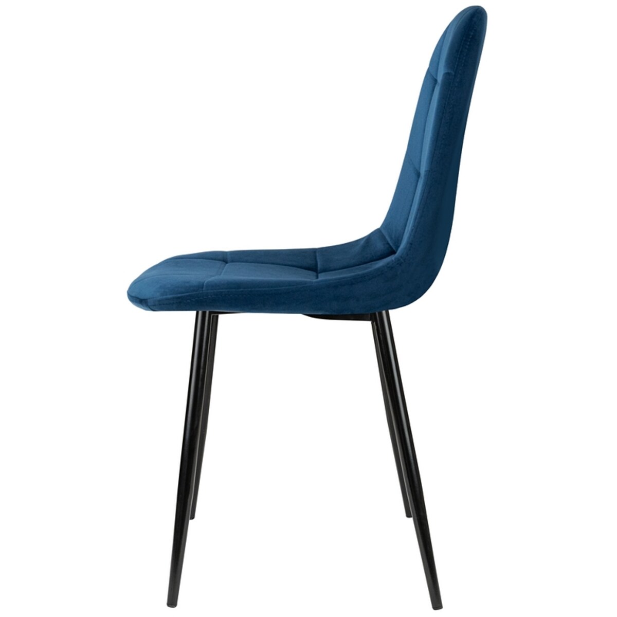 Krzesło tapicerowane granatowe welur nowoczesne pikowane