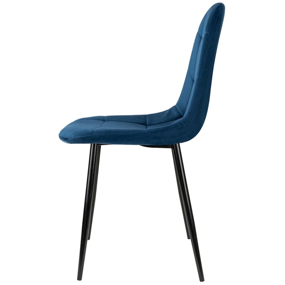 Krzesło tapicerowane granatowe welur nowoczesne pikowane