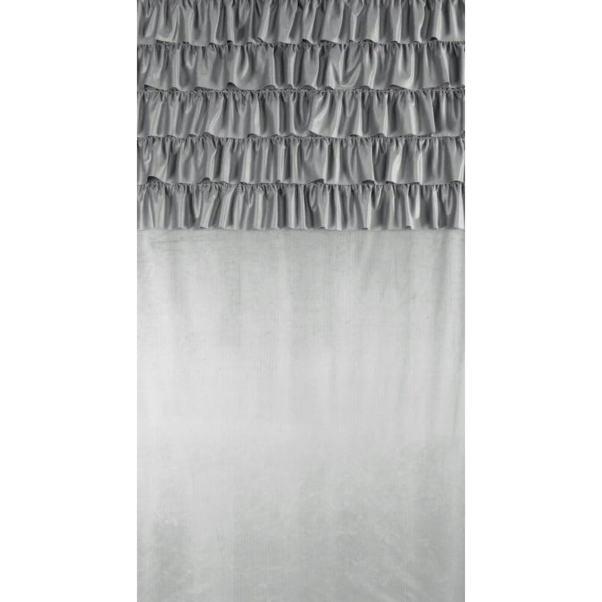 Zasłona WELUROWA Gotowa na TAŚMIE z FALBANAMI Aura 140 x 270 SREBRNA