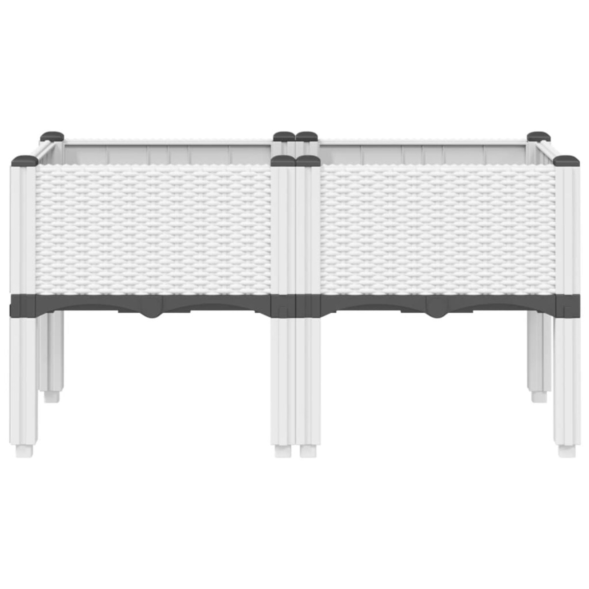 vidaXL Donica ogrodowa z nóżkami, biała, 80x40x42 cm, PP