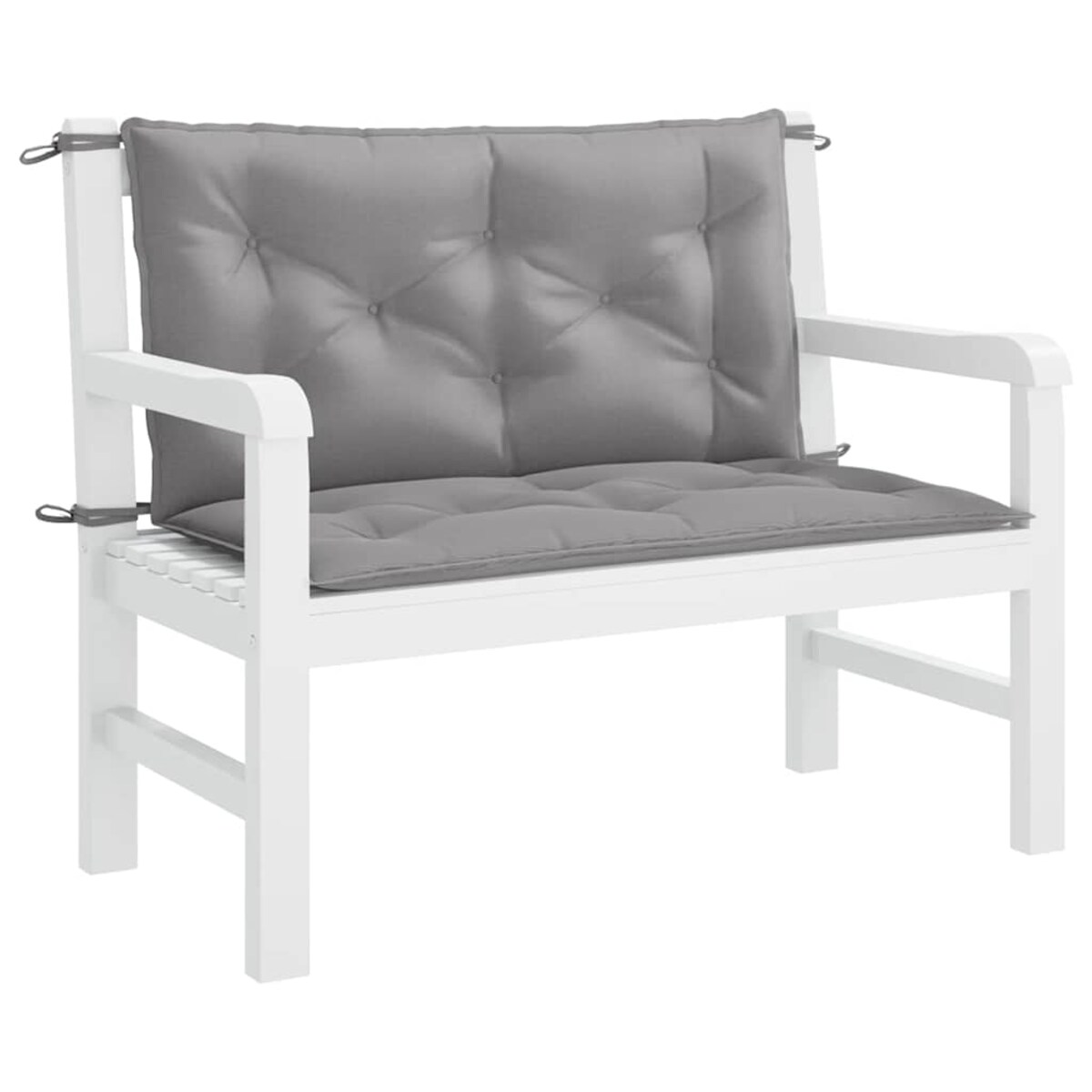 vidaXL Poduszka na ławkę ogrodową, szara, 100x(50+50)x7 cm