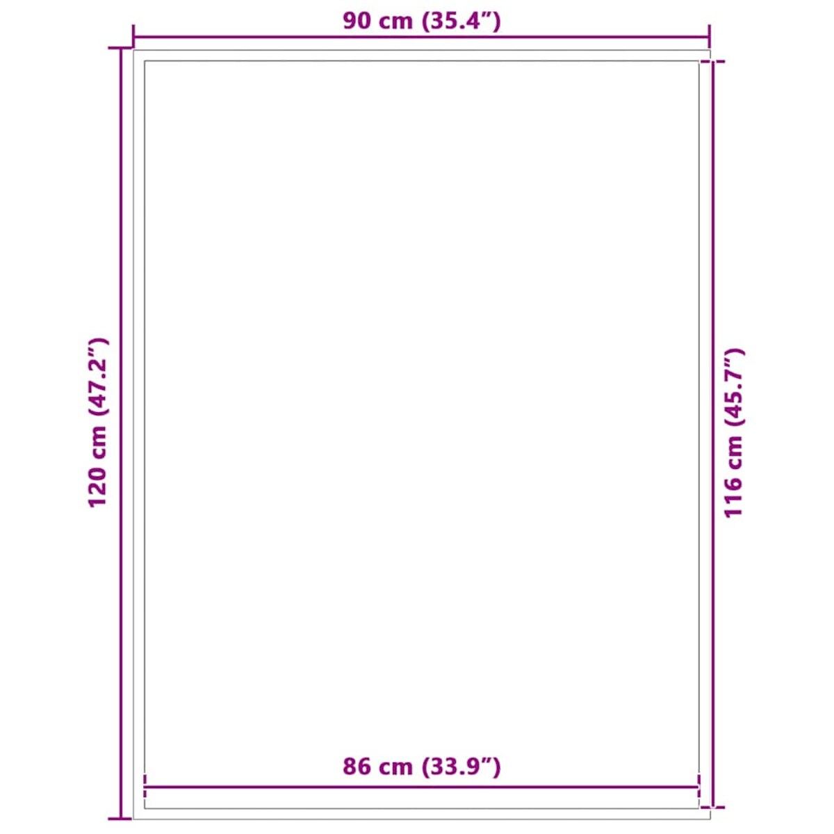 vidaXL Wycieraczka Niebieska 90x120 cm