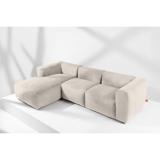 KONSIMO BUFFO Narożnik prawy z niezwykle miękkim i wygodnym siedziskiem, kolor kremowy
