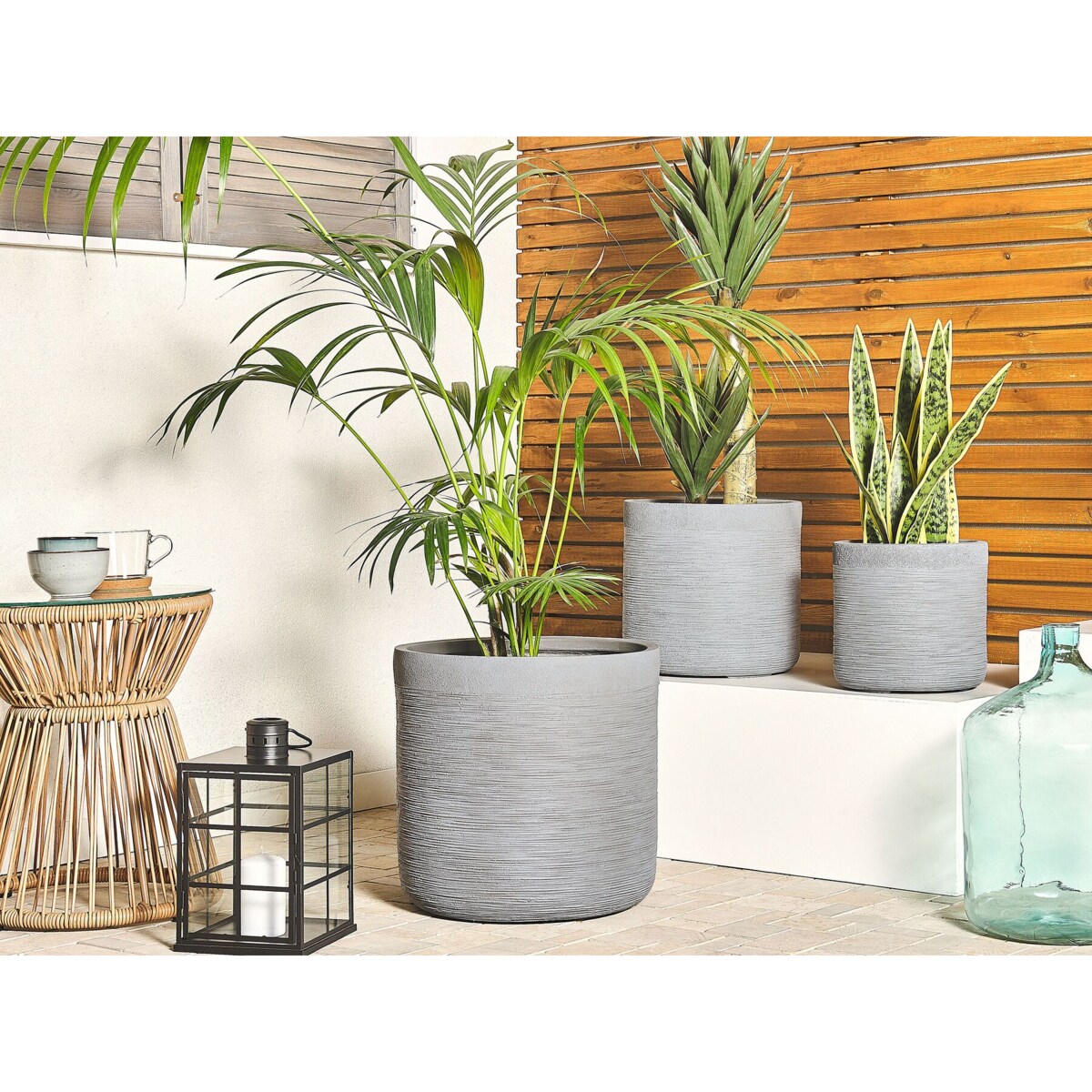 Doniczka 42 x 42 x 41 cm szara SAMOS