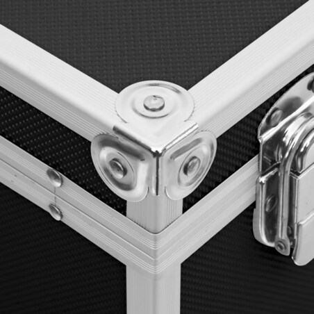 vidaXL Kuferek na kosmetyki, 37 x 24 x 40 cm, czarny, aluminiowy