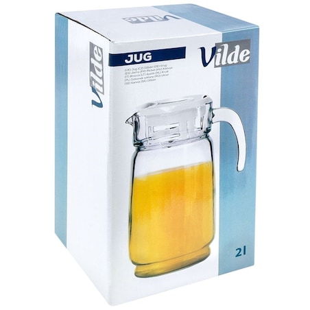 Dzbanek z pokrywką szklany 2 l do lemoniady soku wody na napoje szklany