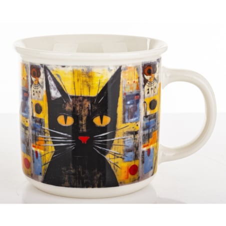 Kubek porcelanowy 9,5x13x9,5 cm w pudełku 400 ml GAGATEK żółte oczy