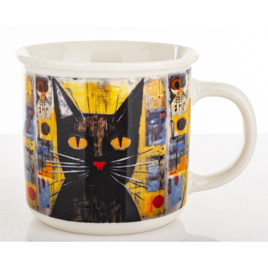 Kubek porcelanowy 9,5x13x9,5 cm w pudełku 400 ml GAGATEK żółte oczy