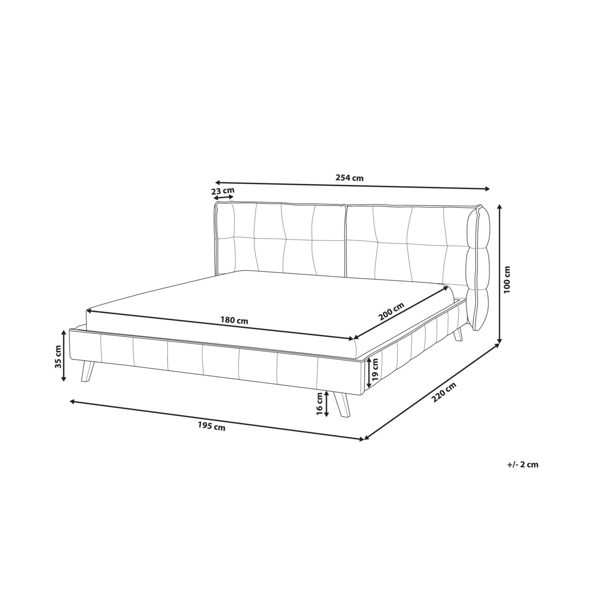 Łóżko welurowe 180 x 200 cm szare SENLIS