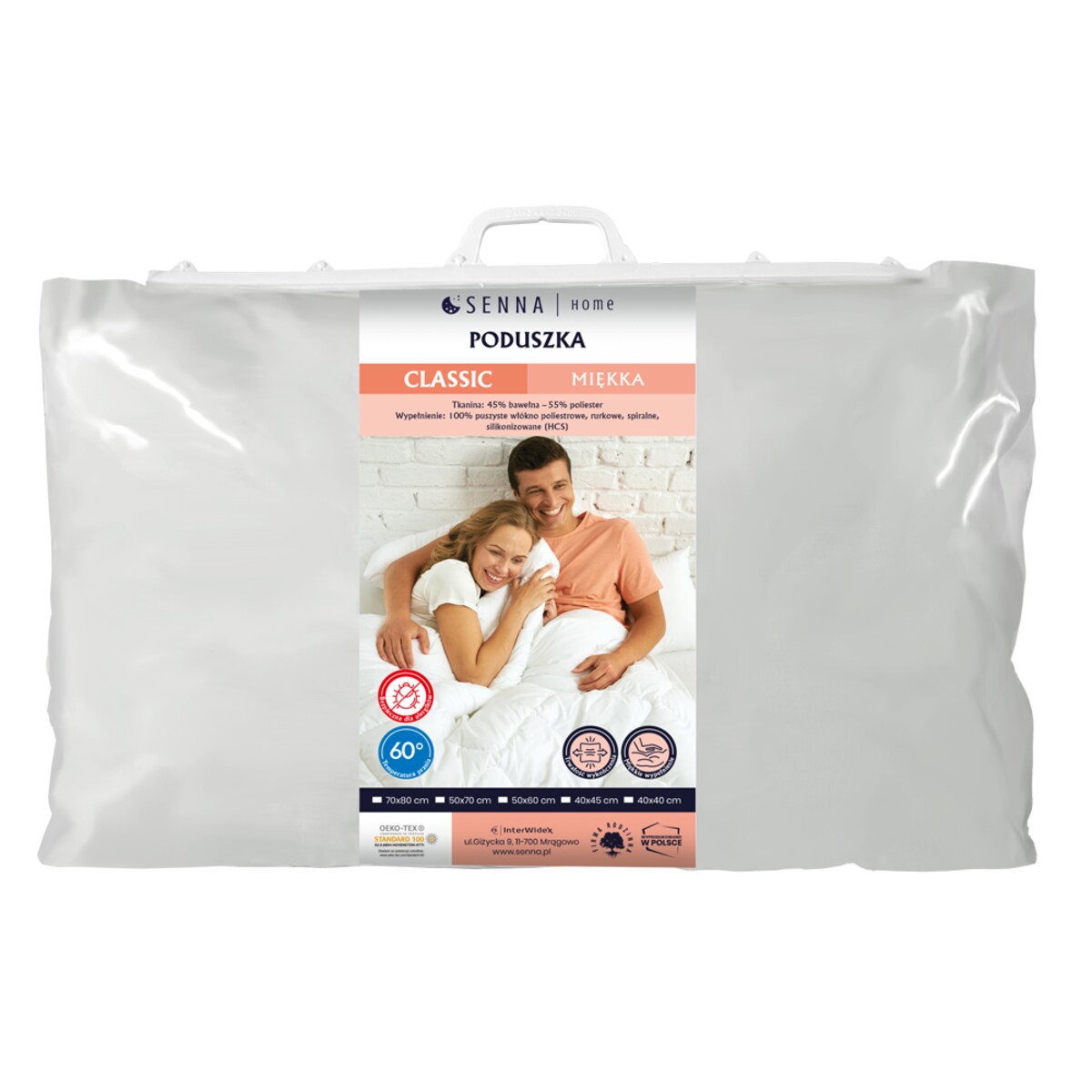 Poduszka 50x70 CLASSIC MIĘKKA Biała