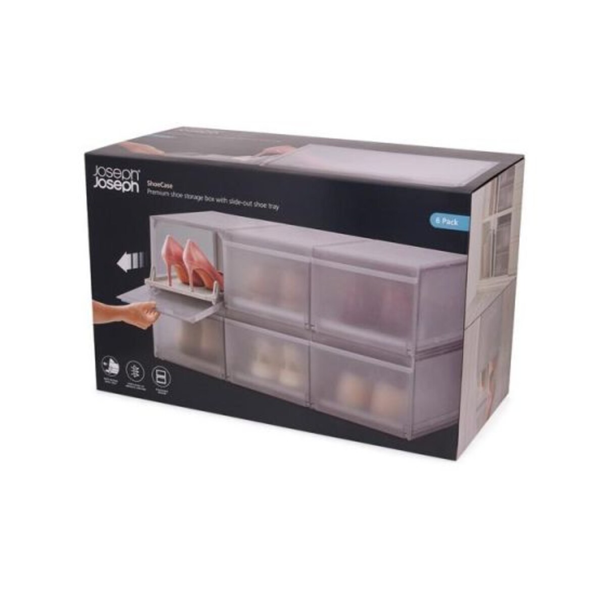 Zestaw 6 pojemników do przechowywania butów ShoeCase Joseph Joseph