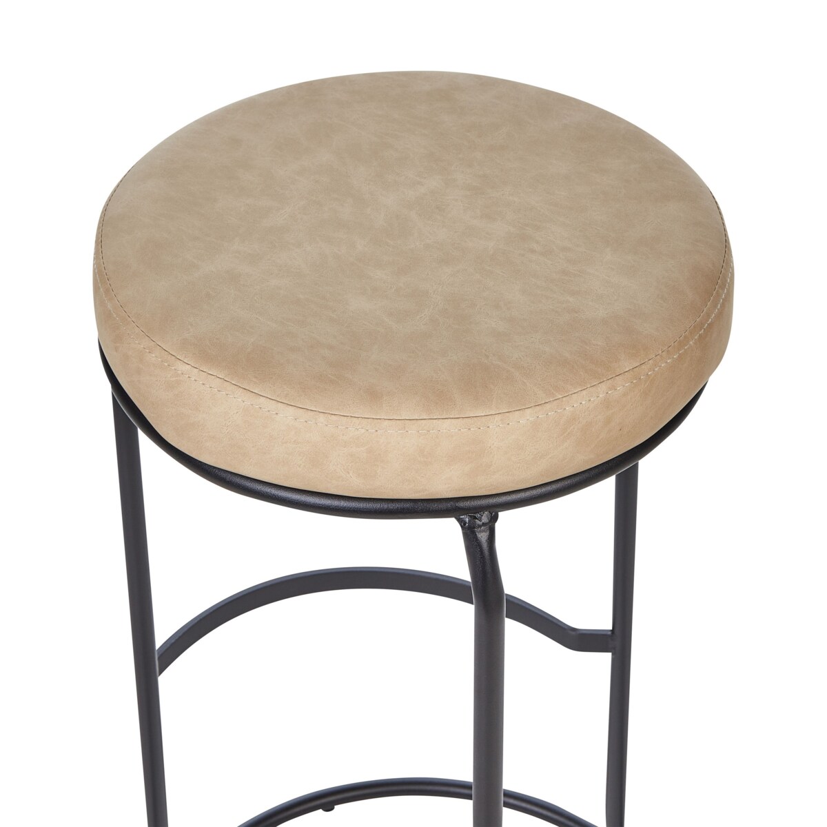 Zestaw 2 stołków barowych ekoskóra beżowy MILROY