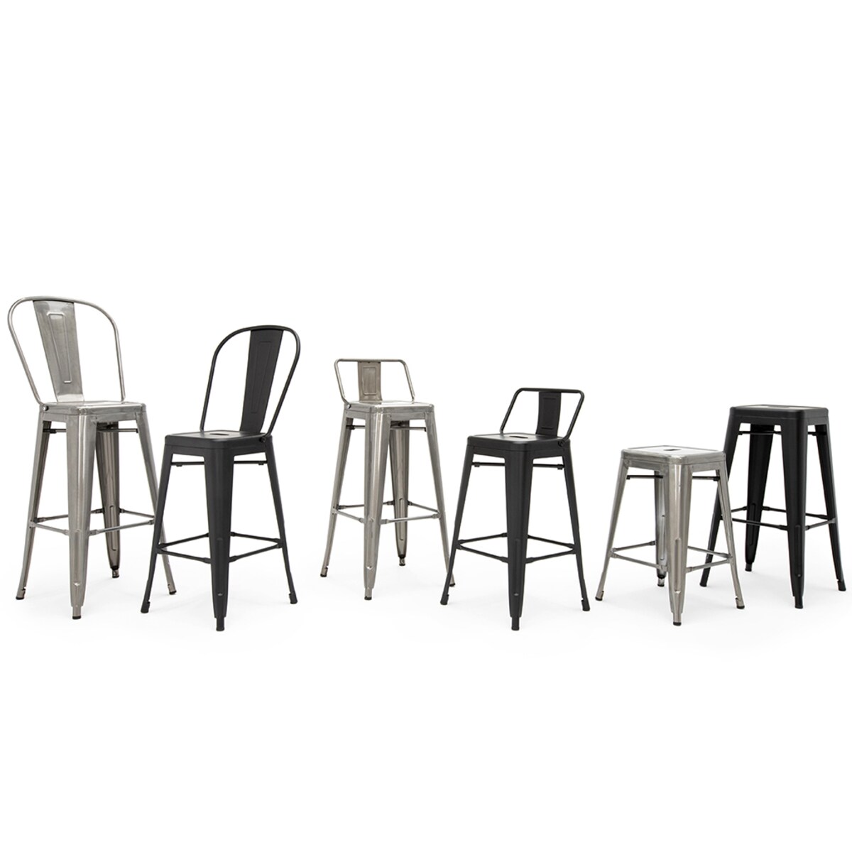 Czarny taboret uniwersalny Tower do industrialnych wnętrz