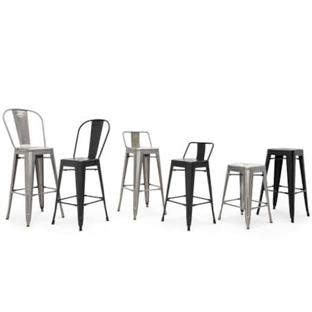 Czarny taboret uniwersalny Tower do industrialnych wnętrz