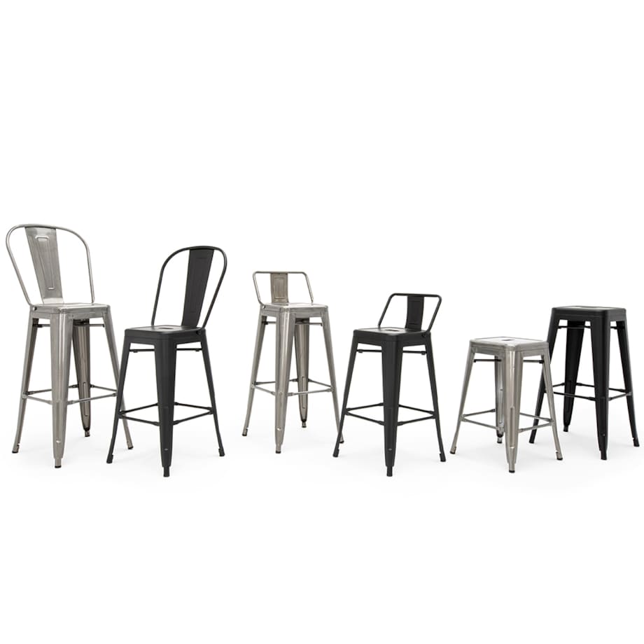 Czarny taboret uniwersalny Tower do industrialnych wnętrz