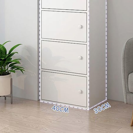 Nowoczesna pojemna komoda szafka duża biała skandynawski loft retro 4 półki