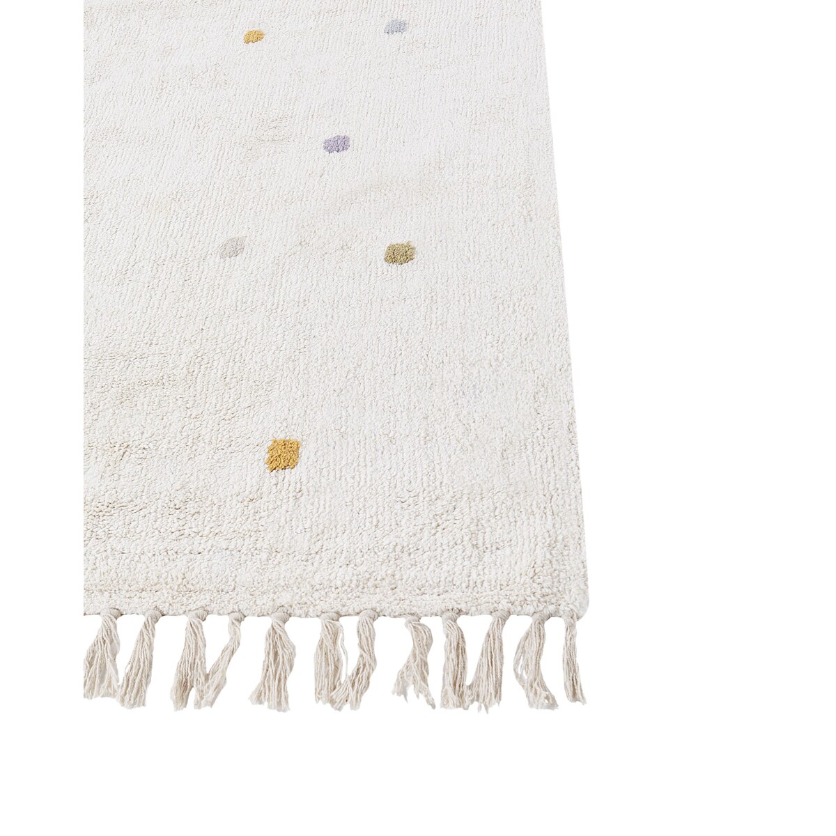 Dywan bawełniany w kropki 140 x 200 cm złamana biel ASTAF