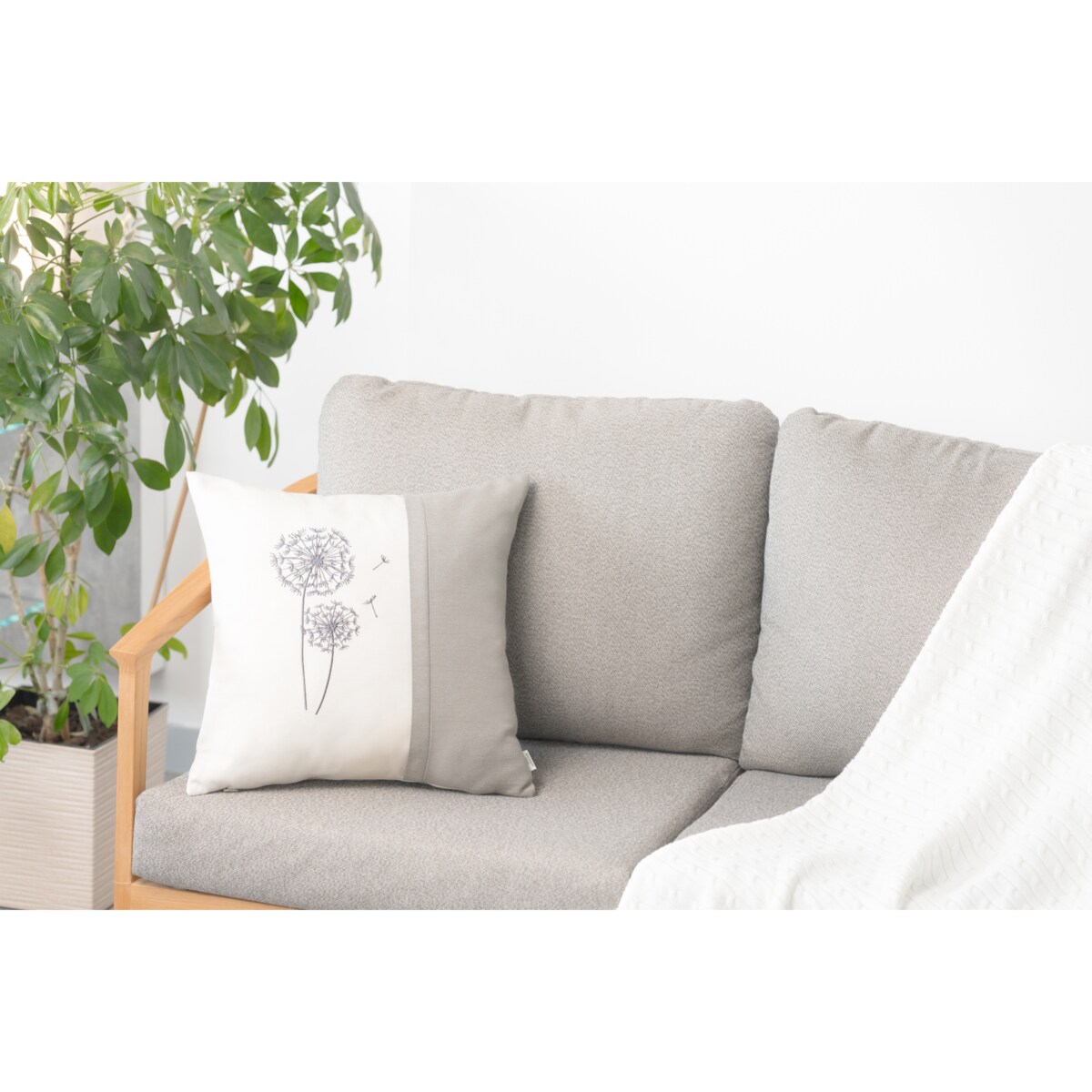 Poduszka dekoracyjna Dmuchawiec Stone 45 x 45 cm