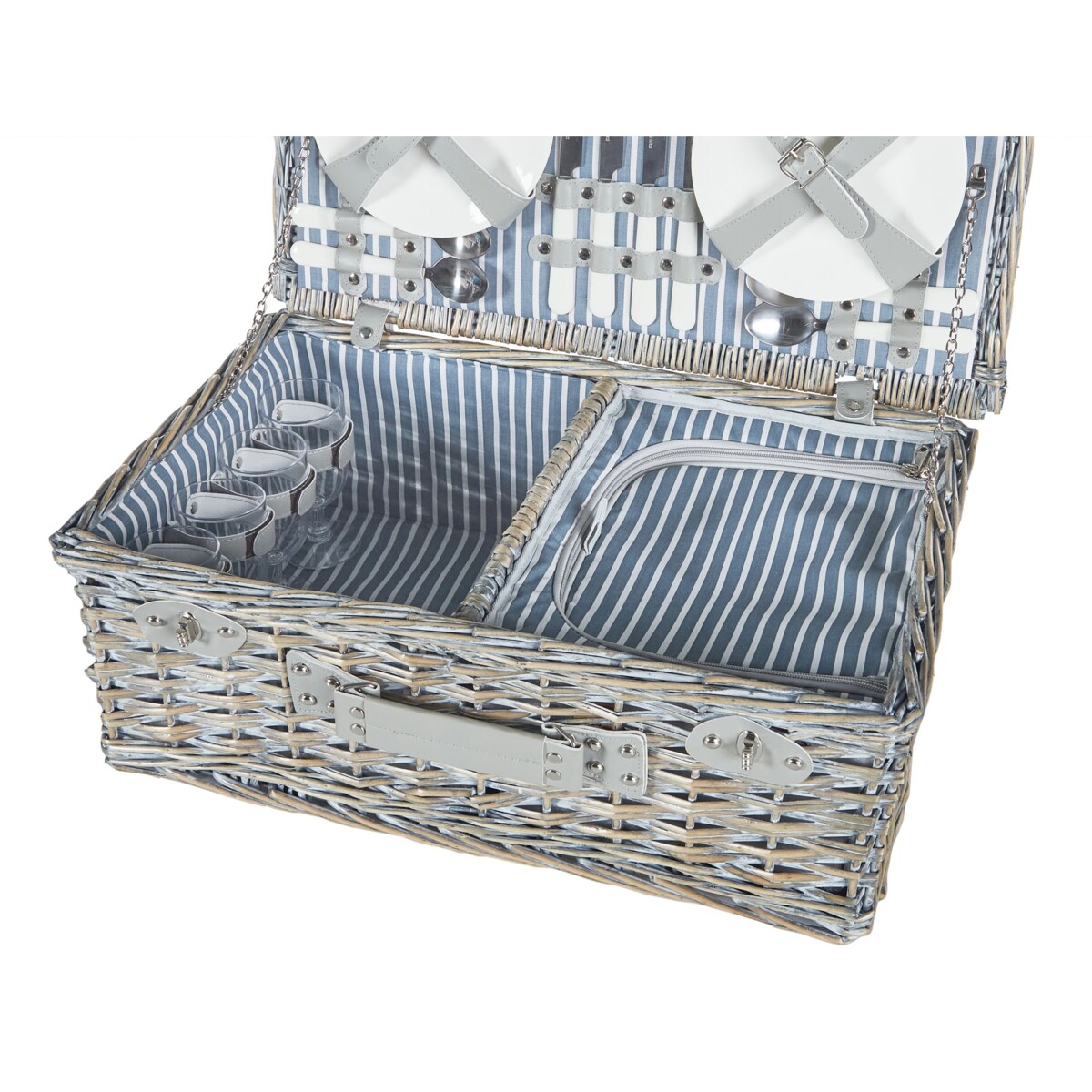 Kosz piknikowy FIGUE Plecionka Szary