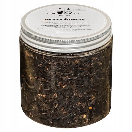 Herbata czarna ORZECHOWA o smaku kruchych kremowych orzeszków PREMIUM - herbata liściasta sypana mieszanka napar susz - gotowa na prezent upominek