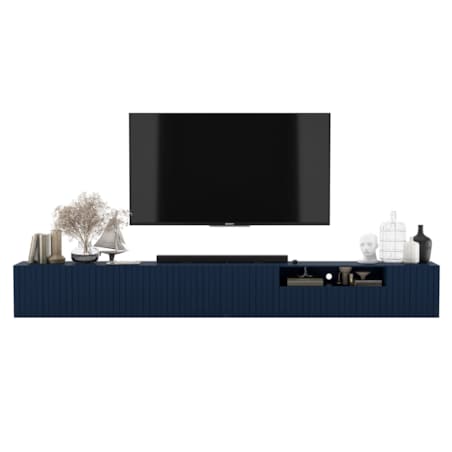 Nowoczesna Wisząca Szafka RTV Glamour Komoda RTV Granatowy Mat 300 cm