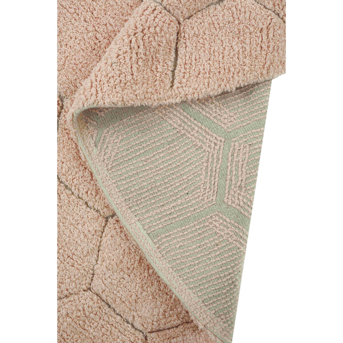 Dywan bawełnainy okrągły Ø 140, Round Honeycomb Rose, Planet Bee, Lorena Canals