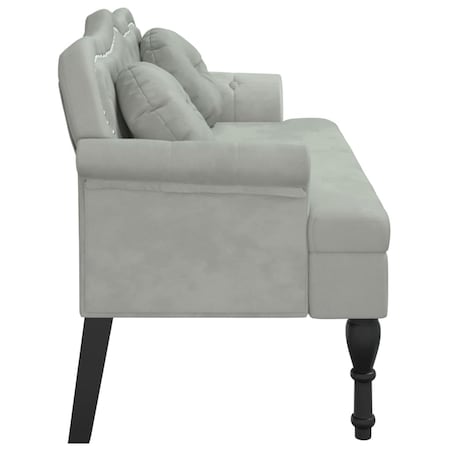vidaXL Ławka z poduszkami Jasnoszara 120,5x65x75 cm Aksamitna