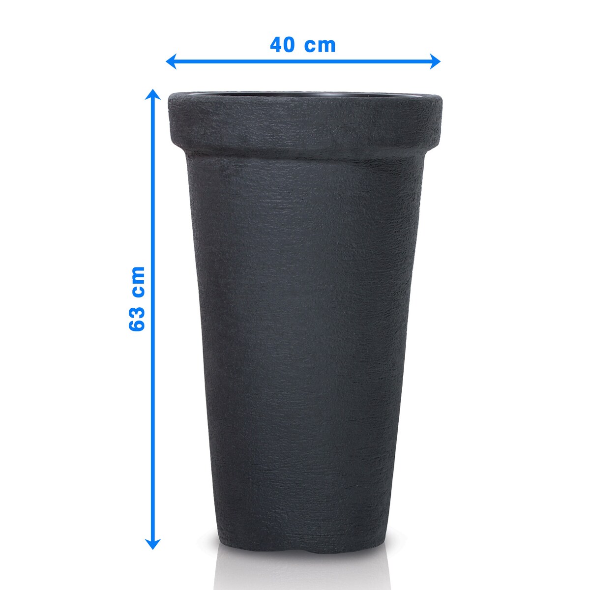 Doniczka Donica Ogrodowa 40 Cm Efekt Cegły Wysoka Okrągła Na Taras Do Ogrodu Domu Antracytowa