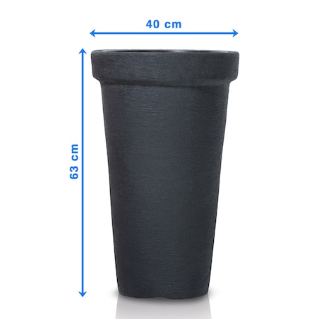 Doniczka Donica Ogrodowa 40 Cm Efekt Cegły Wysoka Okrągła Na Taras Do Ogrodu Domu Antracytowa
