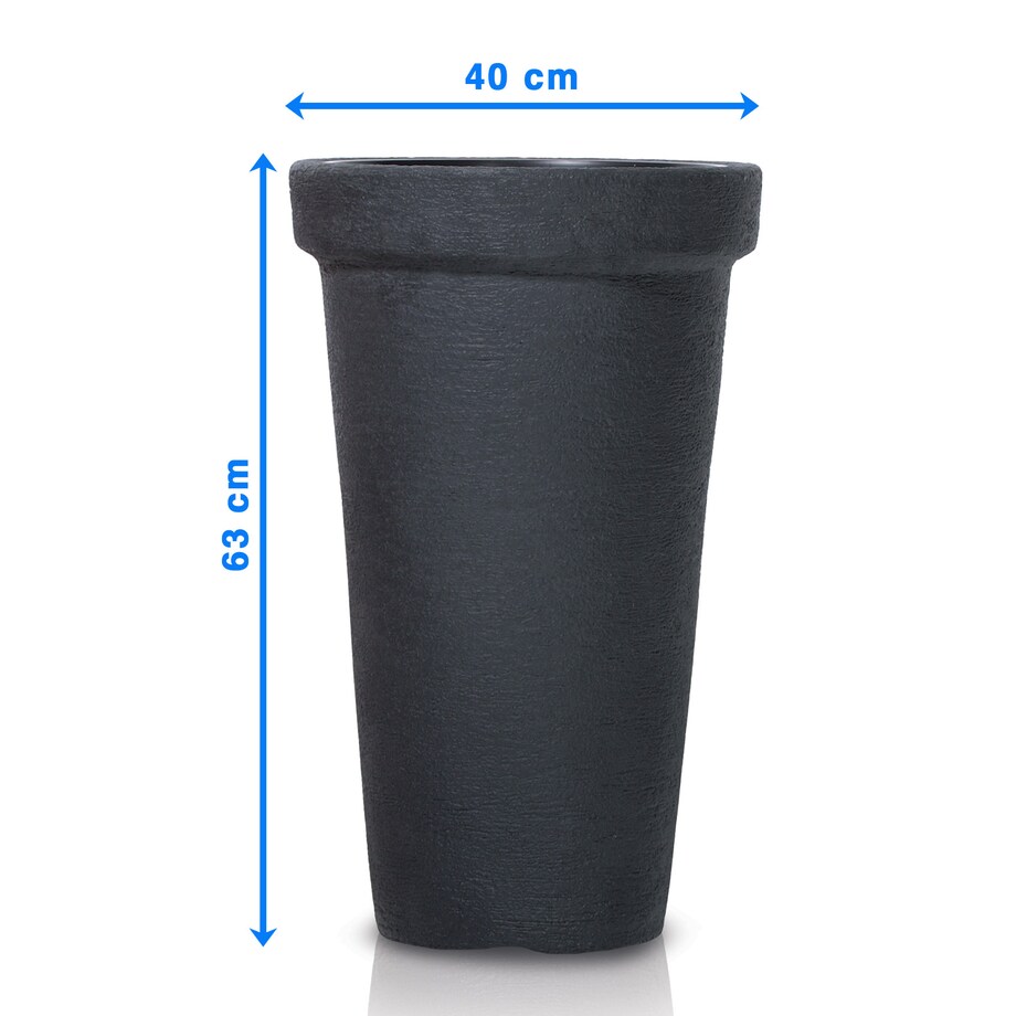 Doniczka Donica Ogrodowa 40 Cm Efekt Cegły Wysoka Okrągła Na Taras Do Ogrodu Domu Antracytowa