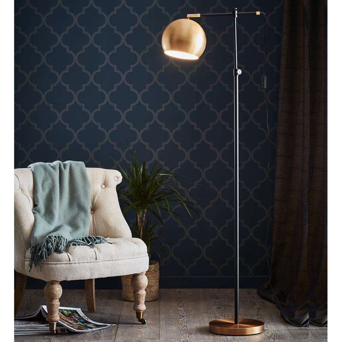 Stojąca LAMPA podłogowa CHESTER 107231 Markslojd metalowa OPRAWA kula ball brąz