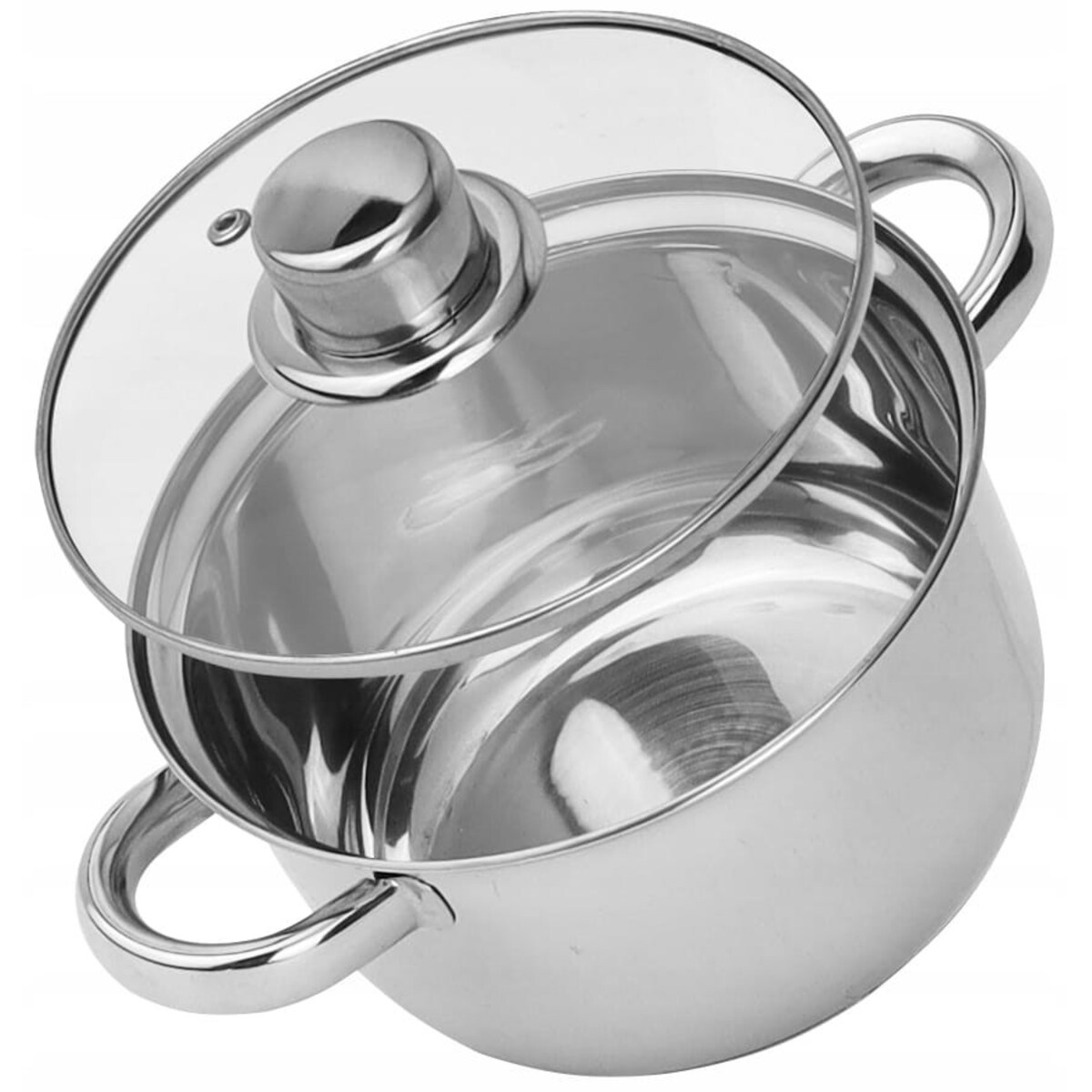Garnek stalowy z pokrywką 16cm 1.8L gaz indukcja ROSSNER