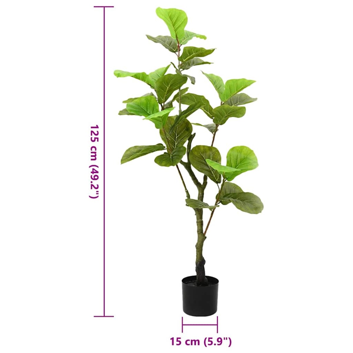 vidaXL Sztuczne drzewo Ficus 30 liści 125 cm zielone