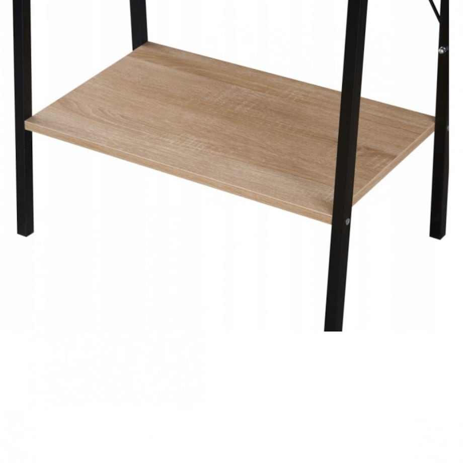 Loftowy wielofunkcyjny 4-poziomowy regał, czarny 60 x 35 x 147cm, blat jasny brąz SZ51JBR