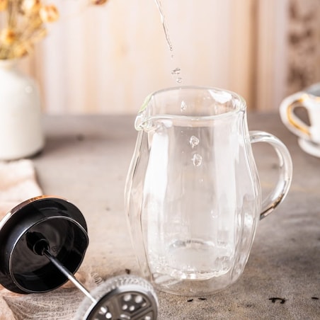 Zaparzacz do kawy herbaty 0.35L French Press różowe złoto KLAUSBERG