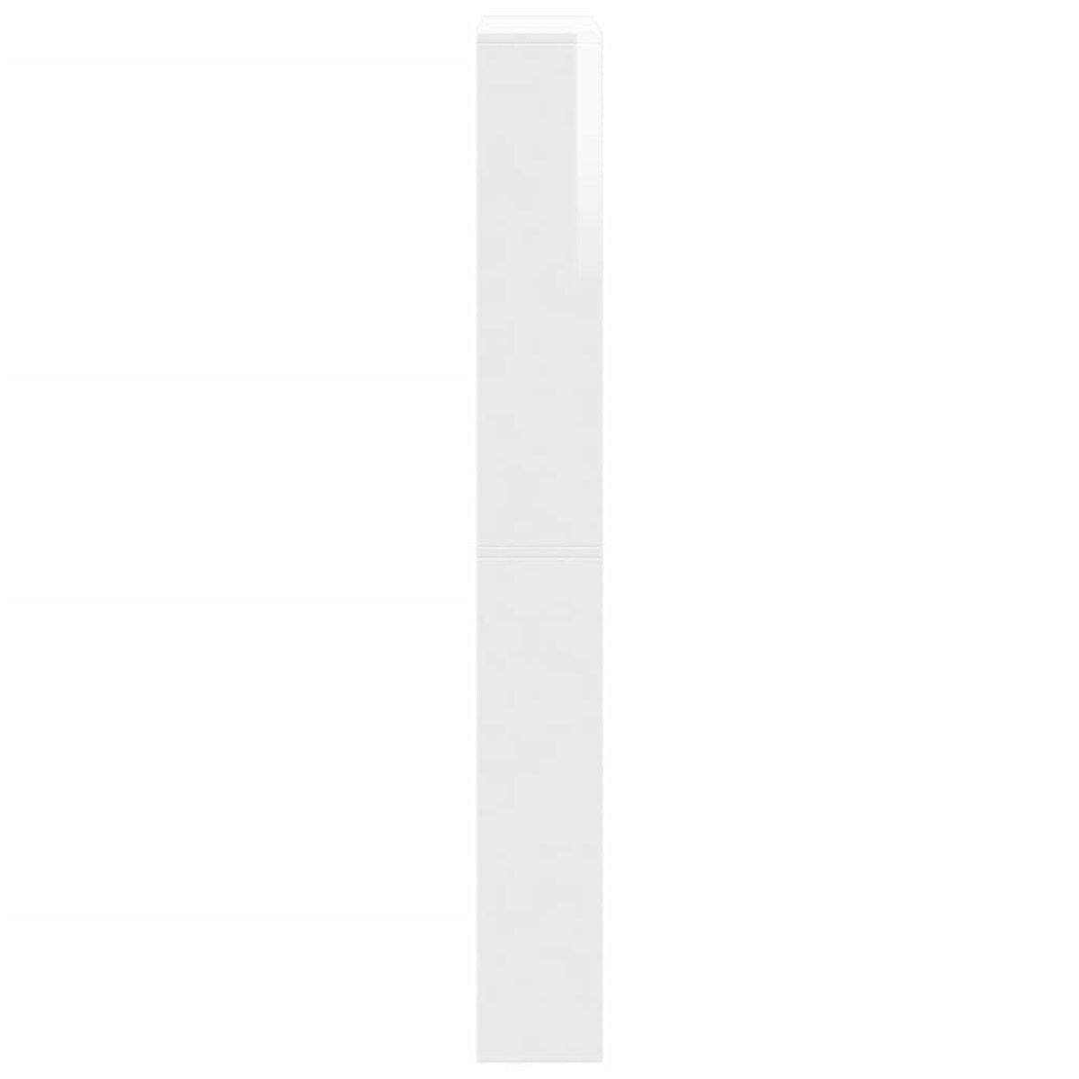 vidaXL Szafka na buty z lustrem, 4-poziomy, biała, połysk, 63x17x134cm