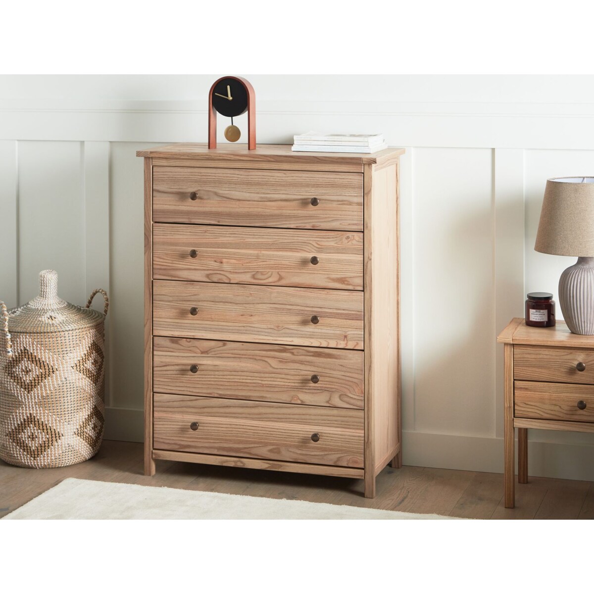 Komoda 85 cm jasne drewno SALTON