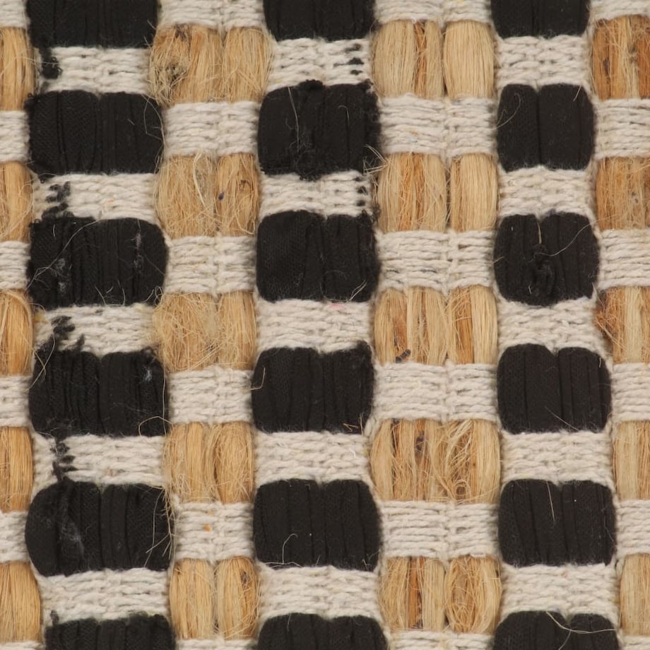 vidaXL Zestaw ręcznie tkanych mat łazienkowych, juta, naturalny czarny