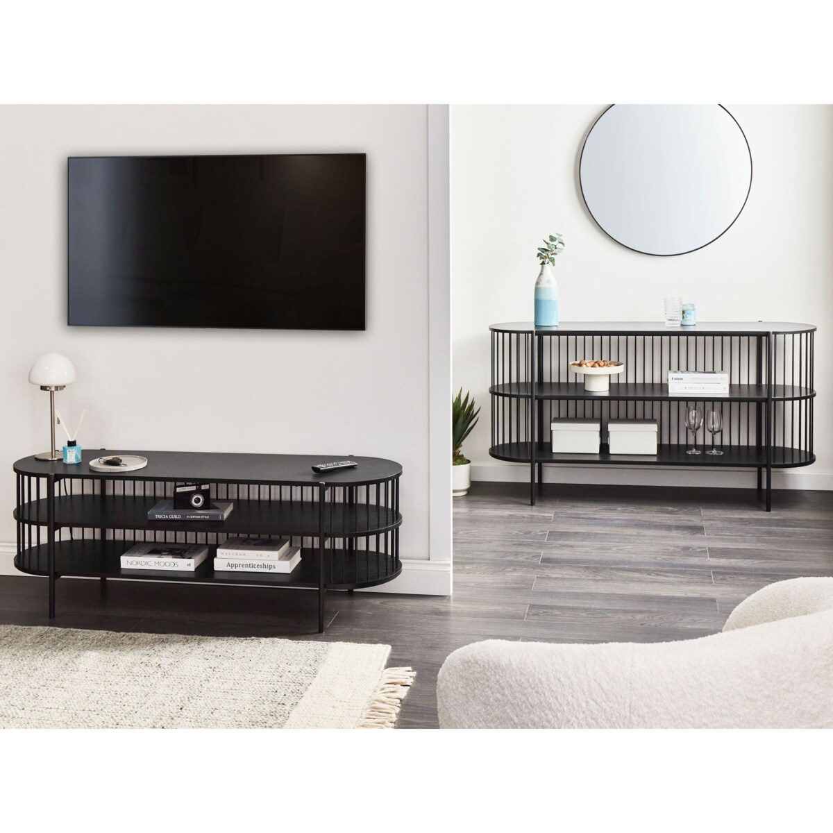 Regał 2 półki BIRSON 80 cm Czarny