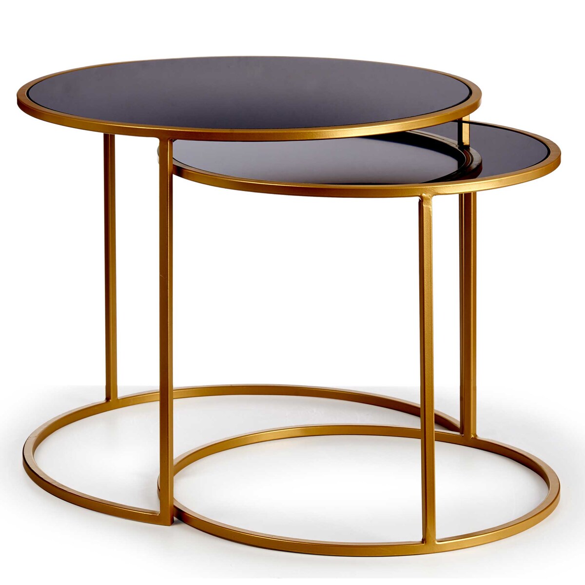 Zestaw stolików kawowych do salonu LUVO, metal, 2 sztuki