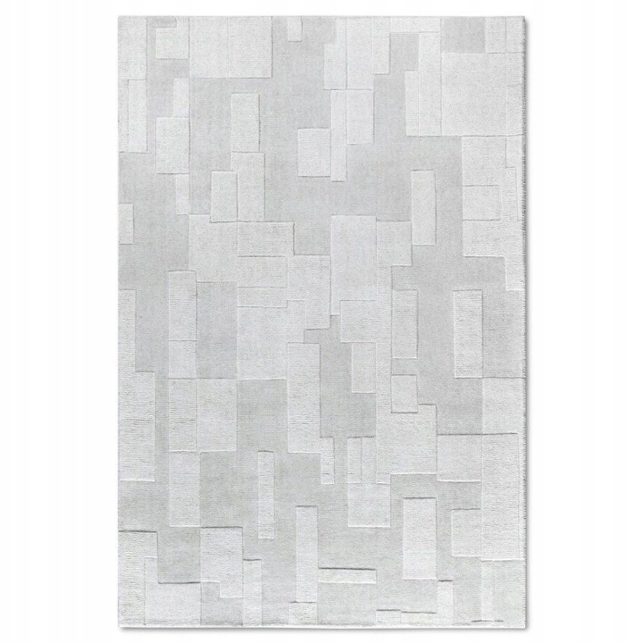 Dywan wełniany do salonu 120x170cm, kremowy nowoczesny wzór