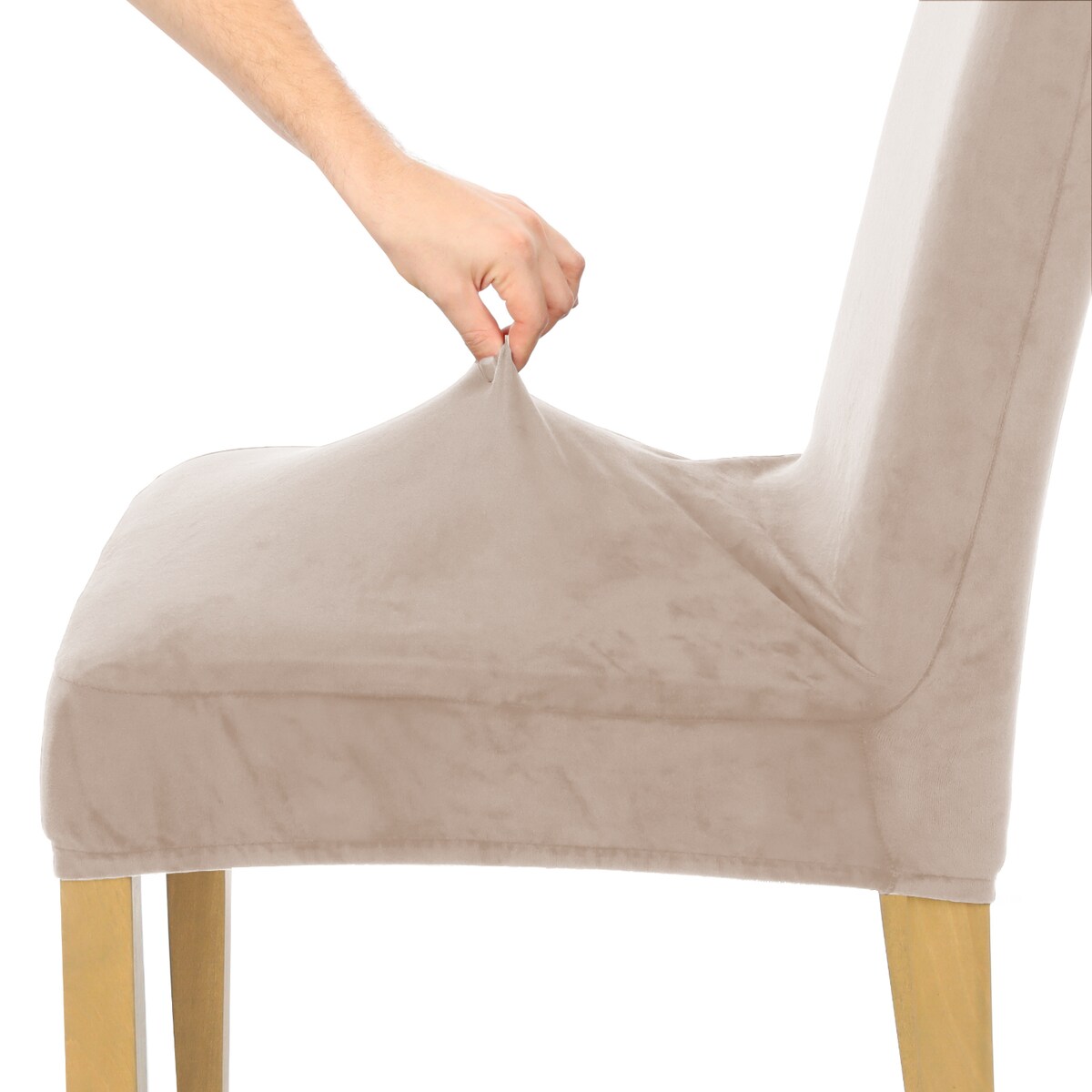 POKROWIEC NA KRZESŁO CHŁODNY BEŻ WELUR ELASTYCZNY [21WE]