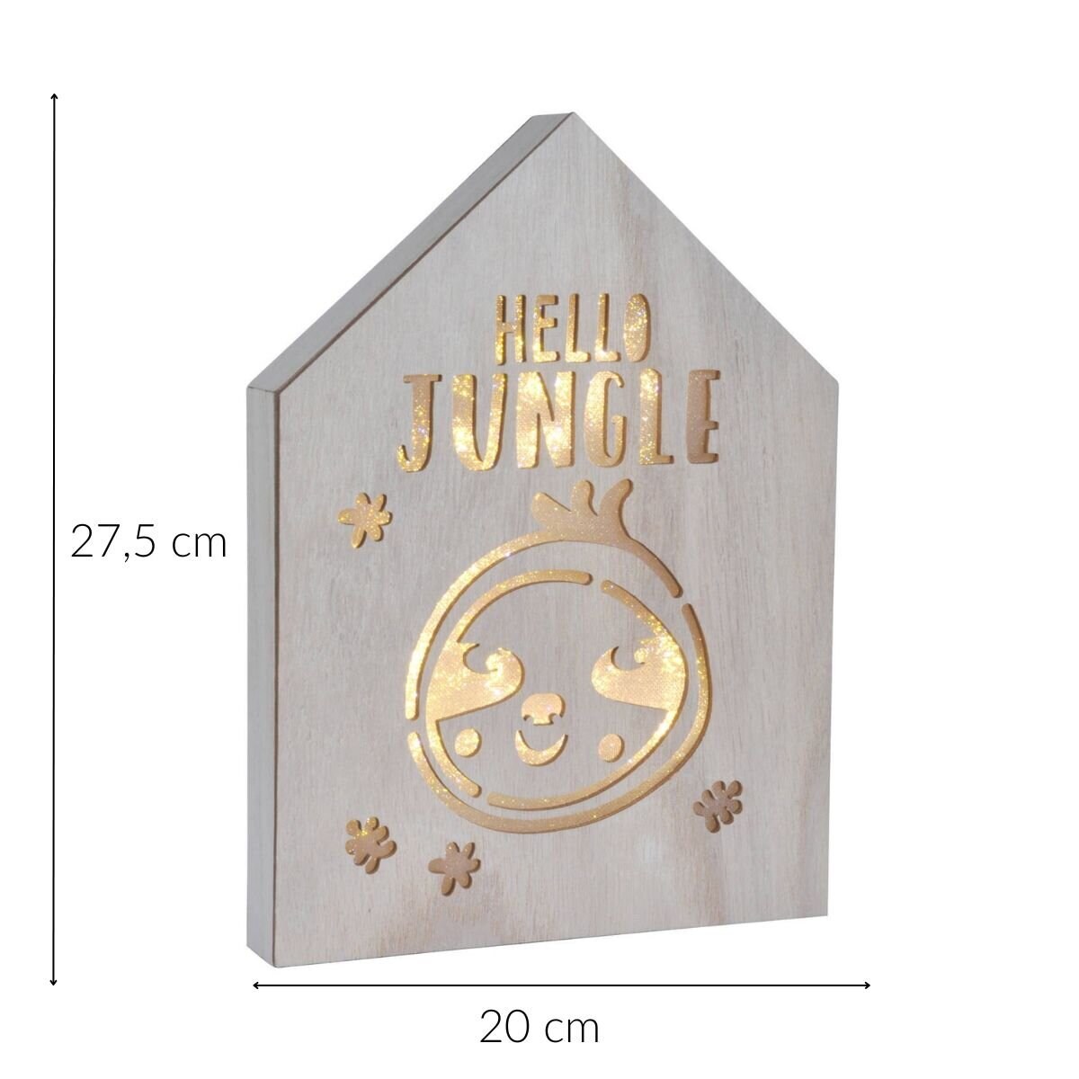 Dekoracja z podświetleniem LED, 20 x 27,5 cm, leniwiec