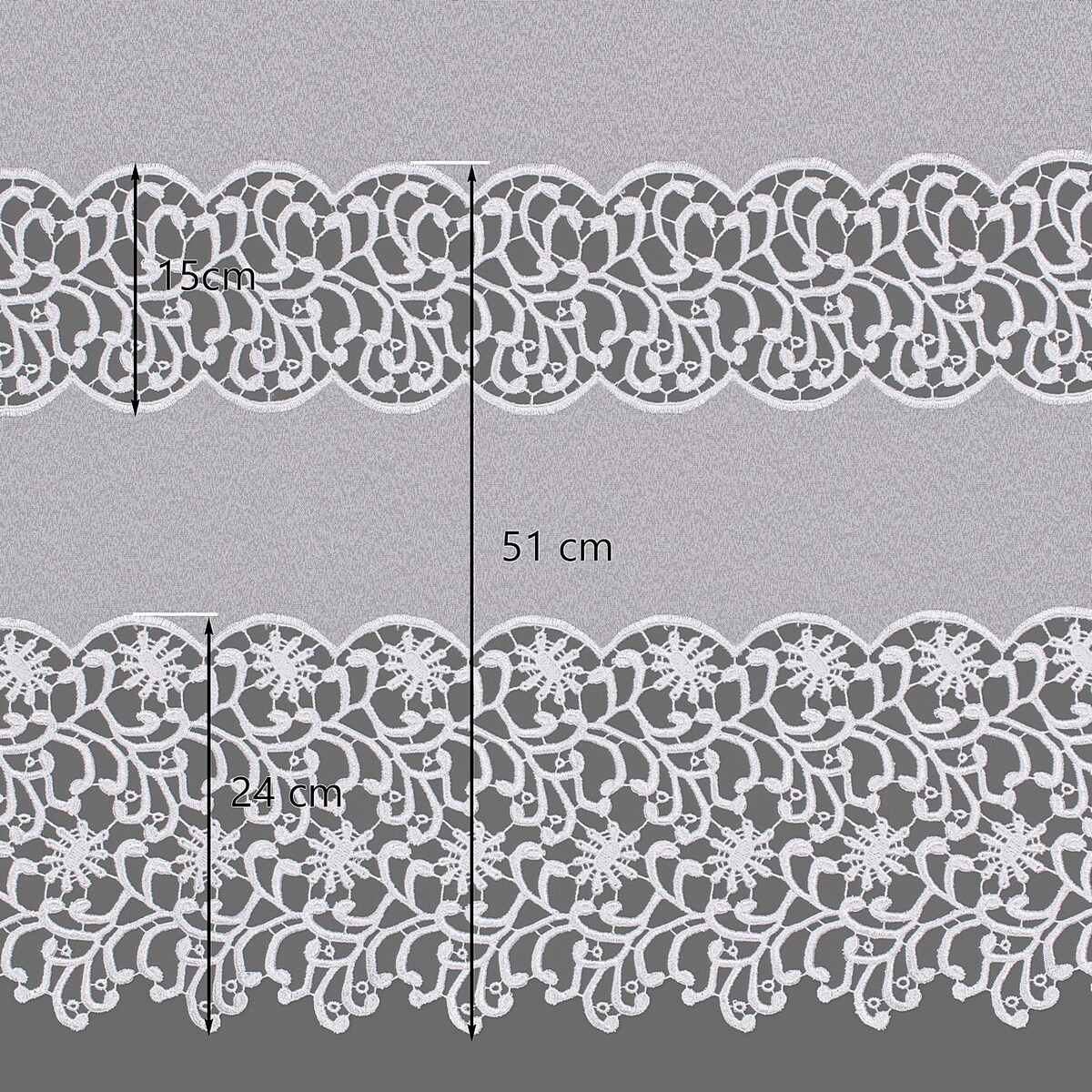 Firana na taśmie wave 300x265 biały ze wzorem