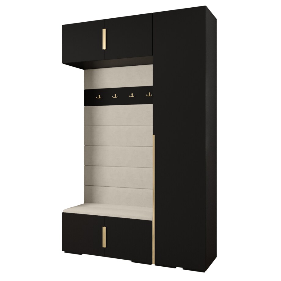 Garderoba do przedpokoju INOVA 1 Z19 czarny+złoty+manila02