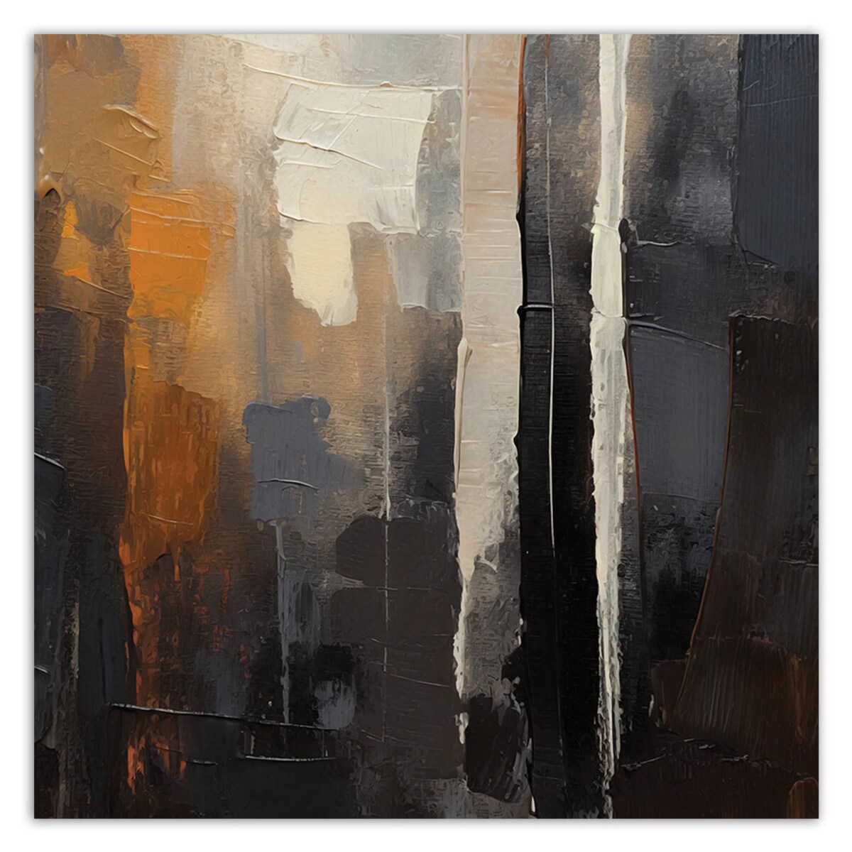 Feeby Obraz, Abstrakcja brązowa malowana 30x30