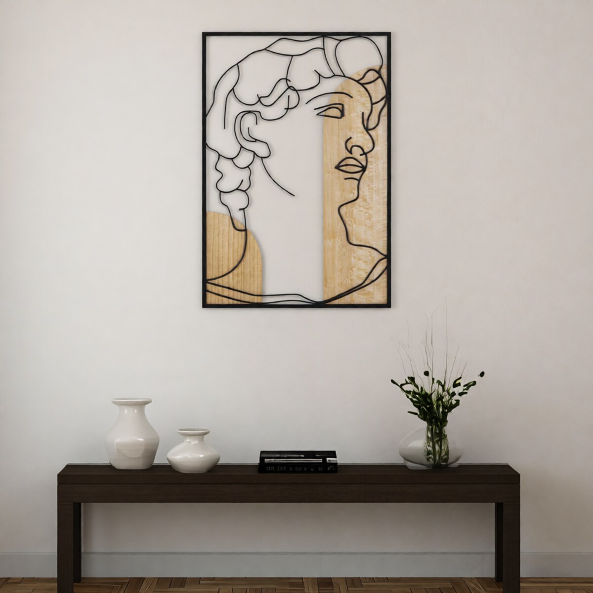 Dekoracja ścienna David - B, kolor wielokolorowy, płyta MDF, 55 x 80 cm, do salonu i przedpokoju, Mauro Ferretti