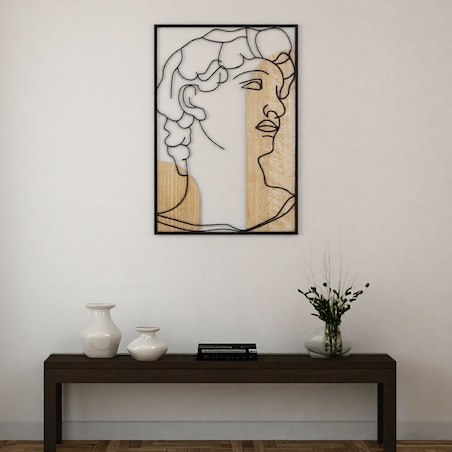Dekoracja ścienna David - B, kolor wielokolorowy, płyta MDF, 55 x 80 cm, do salonu i przedpokoju, Mauro Ferretti